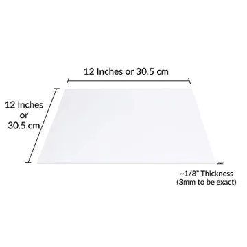 SimbaLux 12" Clear Acrylic Sheets for DIY Projects