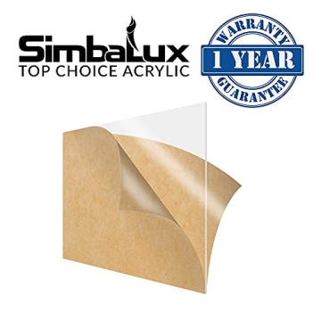 SimbaLux 12" Clear Acrylic Sheets for DIY Projects