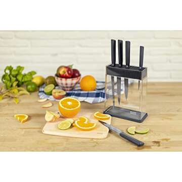 Kuhn Rikon Vision Transparent Storage Block for Knives and Scissors, 8.5 x 3 x 8.5 inches, Rectangular