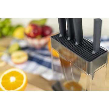 Kuhn Rikon Vision Transparent Storage Block for Knives and Scissors, 8.5 x 3 x 8.5 inches, Rectangular