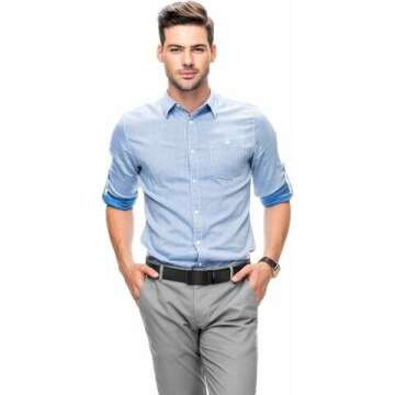 Adjustable Leather Ratchet Dress Belt for Men