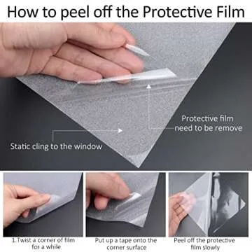 HIDBEA Frosted Window Privacy Film Heat Control UV Blocking, Static Cling Non-Adhesive Reusable Door coverings for Bathroom Home Office (Frosted, 35.4 Inch x 6.5 Feet)