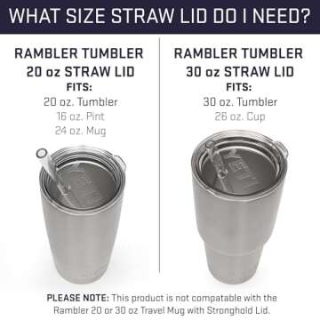 YETI Straw Lid for Rambler Pint Tumbler and Mugs