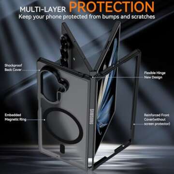 Hensinple for Samsung Galaxy Z Fold 7 Case Magnetic Feels Durable Lightweight with Extra Protection