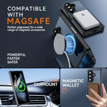 Hensinple Galaxy Z Fold 7 Case with MagSafe Compatibility