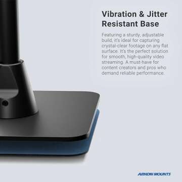 ARKON adjustable camera desk mount stand for seamless streaming and photo