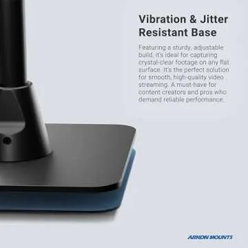 ARKON adjustable camera desk mount stand for seamless streaming and photo