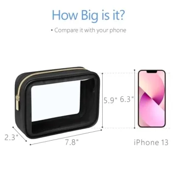 PACKISM TSA Approved Toiletry Bag - 3 Pack Upgrade Color-Edged Clear Makeup Bag, Clear Toiletry Bag For Traveling Fits Various Storage Needs, Black