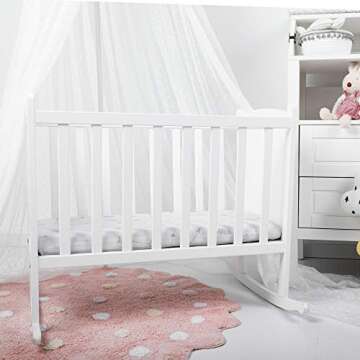 TILLYOU Baby Bassinet Sheets for Girls Boys, Bassinet Mattress Protector, Soft and Breathable, 2-Pack Gray Clouds