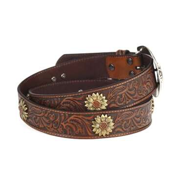 Stylish Ariat Floral Tooled Sunflower Belt for Women