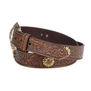 Stylish Ariat Floral Tooled Sunflower Belt for Women