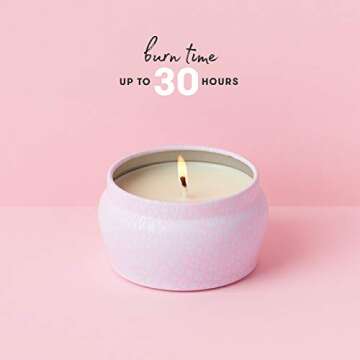 Capri Blue Scented Candle with Mini Tin Candle Holder - Luxury Aromatherapy Candle - 3 Oz - Volcano - Bubblegum Pink