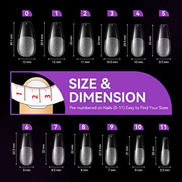 Gelike ec Medium Coffin Nail Tips: Soft Gel Tips Coffin Shaped Full Cover Gel X Nails Pre Etched - P...