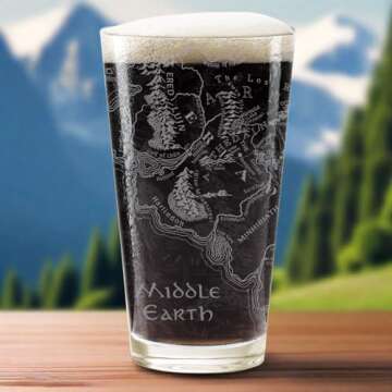 Middle Earth Engraved Pint Glass | Unique Tolkien Gift Idea