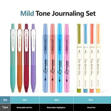 WRITECH Journaling Pens Set - 12 Colorful No Bleed Pens