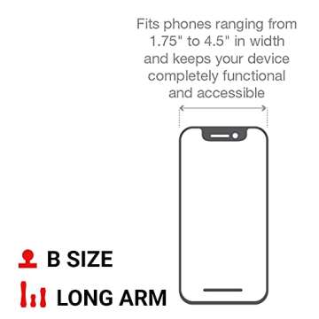 RAM Mounts X-Grip Large Phone Mount with RAM Twist-Lock Suction Cup Base RAM-B-166-C-UN10U with Long Arm for Vehicle Windshields