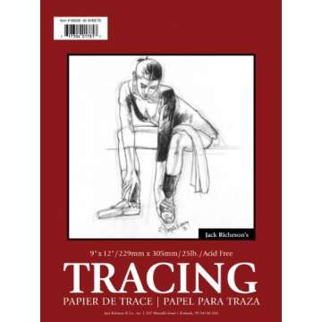 Jack Richeson 9-Inch-by-12-Inch Tracing Paper Pad, 50-Sheet