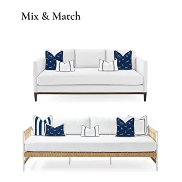 Hofdeco Premium Tropical Patio Indoor Outdoor Pillow Cover Only, 20"x20" Water Resistant for Backyard, Couch, Navy Blue Leopard Fringe