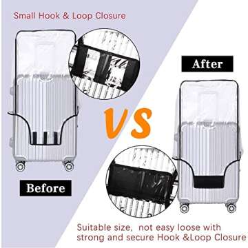 Feybaul 3 PCS PVC Luggage Protector Covers for TSA Approved 20/24/28 Inch Clear Suitcase Cover Protector Transparent Luggage Protective Cover Set