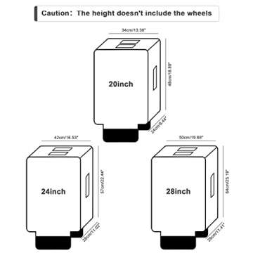 Feybaul 3 PCS PVC Luggage Protector Covers for TSA Approved 20/24/28 Inch Clear Suitcase Cover Protector Transparent Luggage Protective Cover Set