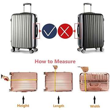 Feybaul 3 PCS PVC Luggage Protector Covers for TSA Approved 20/24/28 Inch Clear Suitcase Cover Protector Transparent Luggage Protective Cover Set