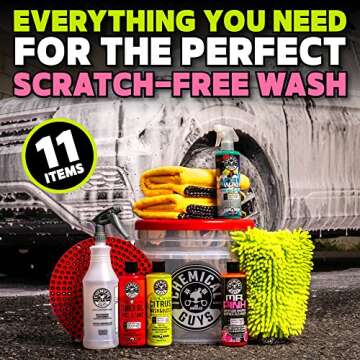 Chemical Guys HOL132 Clean & Shine Car Wash Bucket Starter Kit - Safe for Cars, Trucks, Motorcycles,...