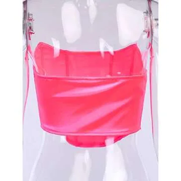 hirigin Sexy Women Push Up Bustiers Corsets Strapless Off Shoulder Slim Crop Tops Clubwear Party Outwear (pink, S)