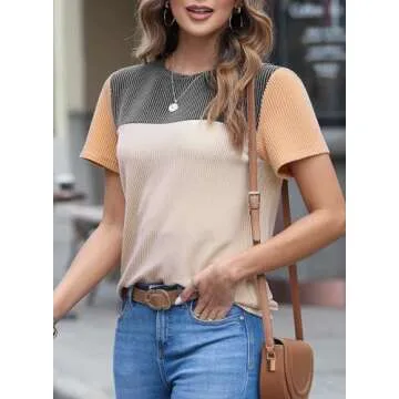 Dokotoo Colorblock Short Shirt for Spring/Summer Style