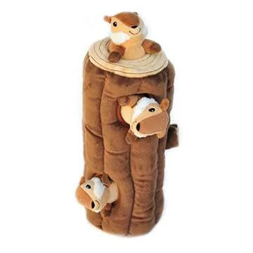 ZippyPaws Woodland Friends Log Dog Toy - Interactive Fun!