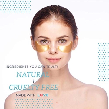 BeauteHacks Under Eye Treatment Kit l 24K Gold Eye Masks + Hyaluronic Acid & Collagen Anti-Aging Under Eye Patches to Reduce Dark Circles, Puffy Eyes, Eye Bags, Fine Lines & Wrinkles