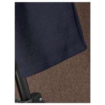 Verdusa Boy's 2 Piece Outfits Textured Crew Neck Short Sleeve Tee Top and Shorts Sets Dark Blue 13-14Y