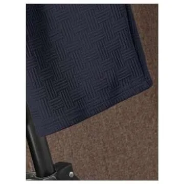 Verdusa Boy's 2 Piece Outfits Textured Crew Neck Short Sleeve Tee Top and Shorts Sets Dark Blue 13-14Y