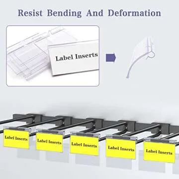 Storage Bin Labels Clip On,60PCS Clear Plastic Bin Labels Clips,Extra 80 Label Papers Included,Perfect for Wire Shelf,Baskets,Fabric Storage Cubes,Storage Closet,Cloth Bins,Food Pantry (6X4.2CM)