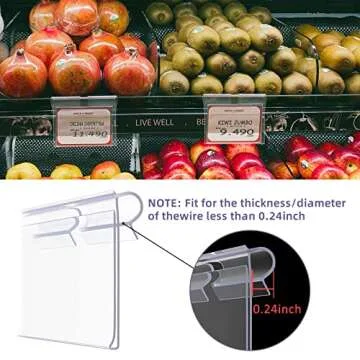 Storage Bin Labels Clip On,60PCS Clear Plastic Bin Labels Clips,Extra 80 Label Papers Included,Perfect for Wire Shelf,Baskets,Fabric Storage Cubes,Storage Closet,Cloth Bins,Food Pantry (6X4.2CM)