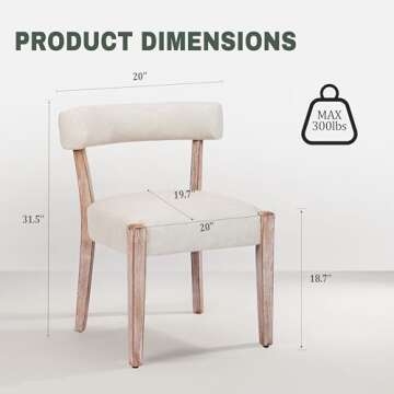 RNKSFX Faux Leather Dining Chairs Set of 6 Upholstered Kitchen & Dining Room Wooden Chairs Mid Century Modern Dining Chairs Low Back, Beige