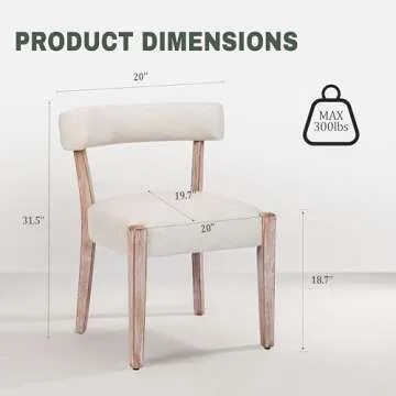 RNKSFX Faux Leather Dining Chairs Set of 6 Upholstered Kitchen & Dining Room Wooden Chairs Mid Century Modern Dining Chairs Low Back, Beige