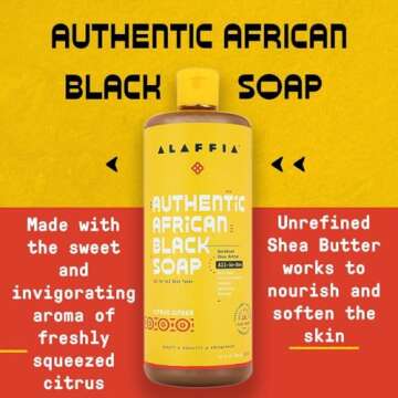 Alaffia African Black Soap 2-Pack for Face Body Hair