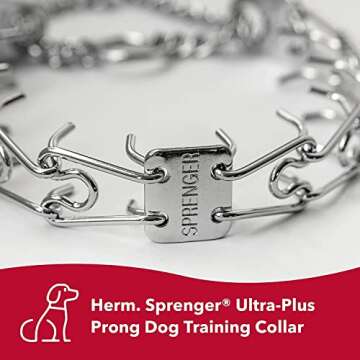 Herm SPRENGER Ultra-Plus Prong Dog Training Collar, 3.0 mm x 18" Neck Size, 3.0 mm x 22" Chain Length, Steel Chrome Plated Dog Prong Collar, Pinch Collar for Dogs, Dog Correction Collar