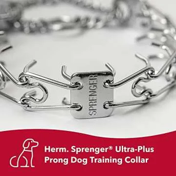 Herm SPRENGER Ultra-Plus Prong Dog Training Collar, 3.0 mm x 18" Neck Size, 3.0 mm x 22" Chain Length, Steel Chrome Plated Dog Prong Collar, Pinch Collar for Dogs, Dog Correction Collar