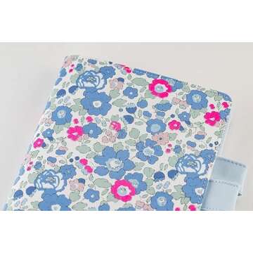 Hobonichi Techo Cousin Cover A5 Liberty Betsy Neon Blue
