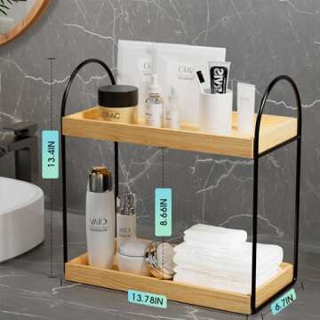 Xeapoms 2-Tier Bathroom Countertop Organizer for Efficient Storage