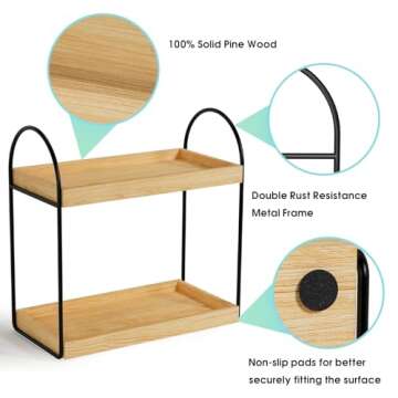 Xeapoms 2-Tier Bathroom Countertop Organizer for Efficient Storage