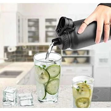 SENDESTAR Stainless Steel Water Bottle, Wide Mouth 32 oz Water Bottle with Straw Lid, Spout Lid, Double Wall Vacuum Insulated Leak Proof, Keeps Liquids Hot or Cold (Violet)