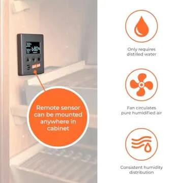 Cigar Oasis Magna 3.0 Cigar Humidor Humidifier - Electric Humidifier for Cigars - LCD Humidity & Temperature Display - Efficient Sensor Controlled Fan - Soft-Touch Button - 10-50 Cubic Ft Cabinet