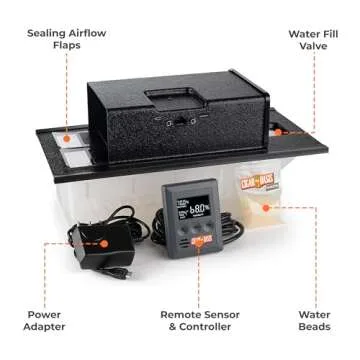 Cigar Oasis Magna 3.0 Cigar Humidor Humidifier - Electric Humidifier for Cigars - LCD Humidity & Temperature Display - Efficient Sensor Controlled Fan - Soft-Touch Button - 10-50 Cubic Ft Cabinet