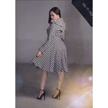 AB Butter Women's Premium Curvy Hourglass Shape Classic Double Breasted Dress Coat Peacoat Jacket Trendy Winter Fashion