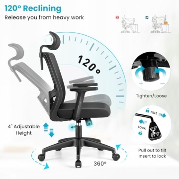 Ergonomic Brick Attic Office Chair with Lumbar Support