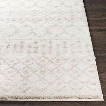 Livabliss Anita Bohemian Shag Area Rug,5'3" x 7'3", Cream/Pale Pink