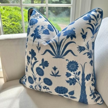 Bright Blue Williamsburg Pillow Cover - Grandmillennial Decor