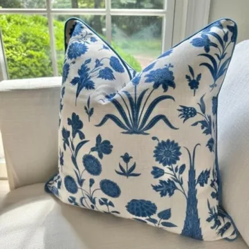 Bright Blue Williamsburg Pillow Cover - Grandmillennial Decor